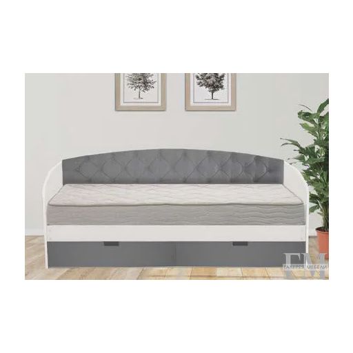 Кровать-софа с ящиками с мягкой спинкой